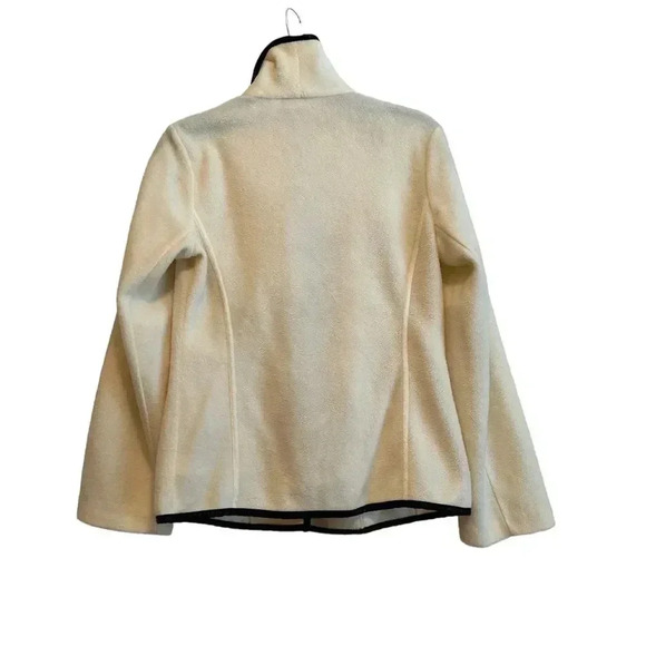 Susan Graver, soft, suiting fleece jacket with faux black, leather trim - Picture 3 of 5